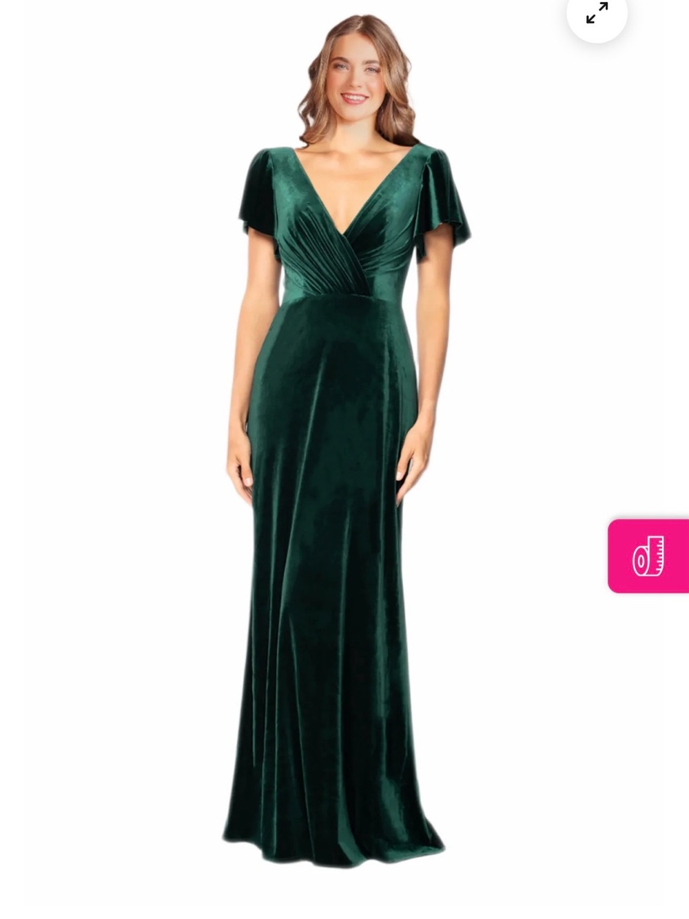 Bari Jay Deep Green Velvet V-Neck Evening Gown # 2218